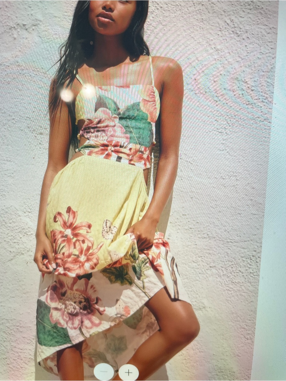 Anthropologie Yellow Floral High-Low Maxi Dress